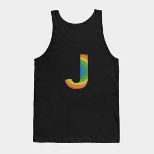 Retro Rainbow 'J' Sticker Tank Top